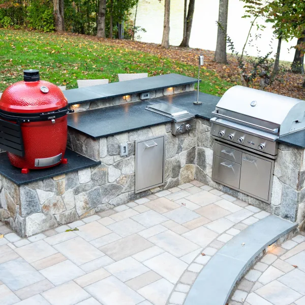 L-shaped Kitchen with Bar Top Seating